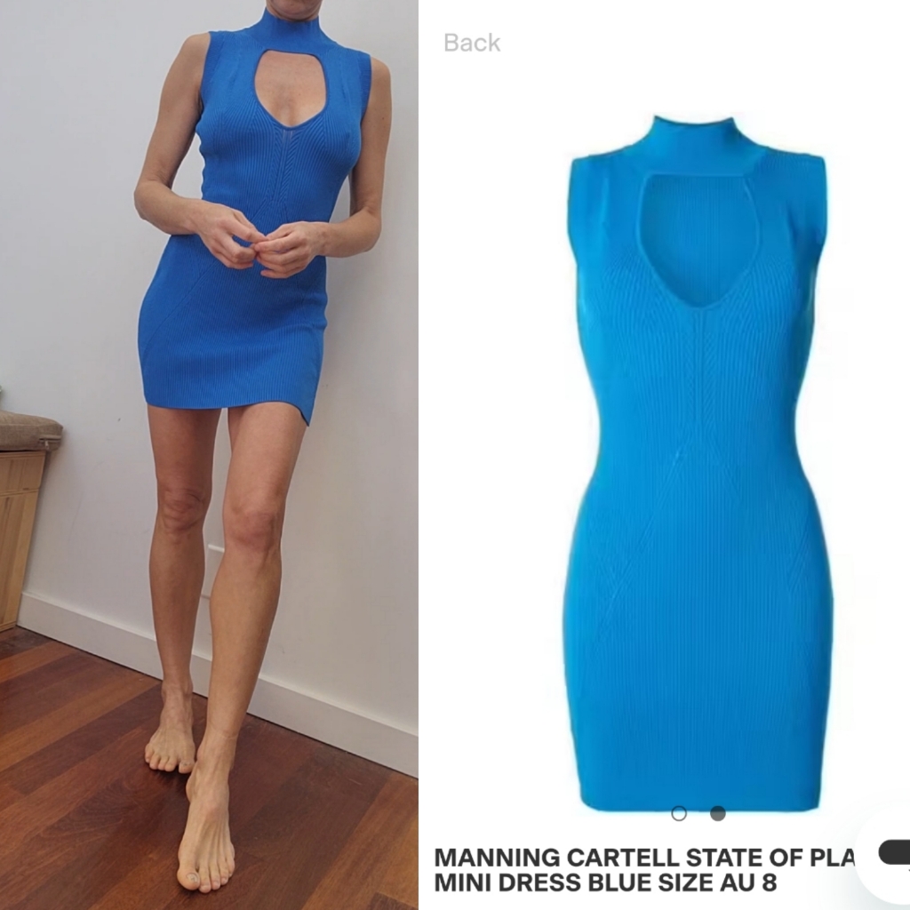 Manning Cartell Stare Of Play Tennis Core Bold Blue Knit Dress S